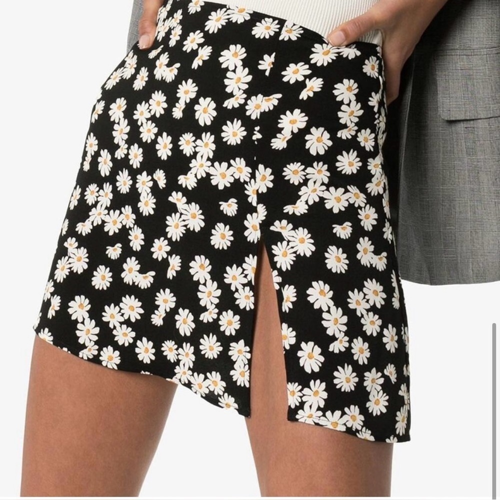 New! Reformation Margot Mini Floral Skirt with Slit in Daisy Chain 🌼 sz 8 - Picture 5 of 14